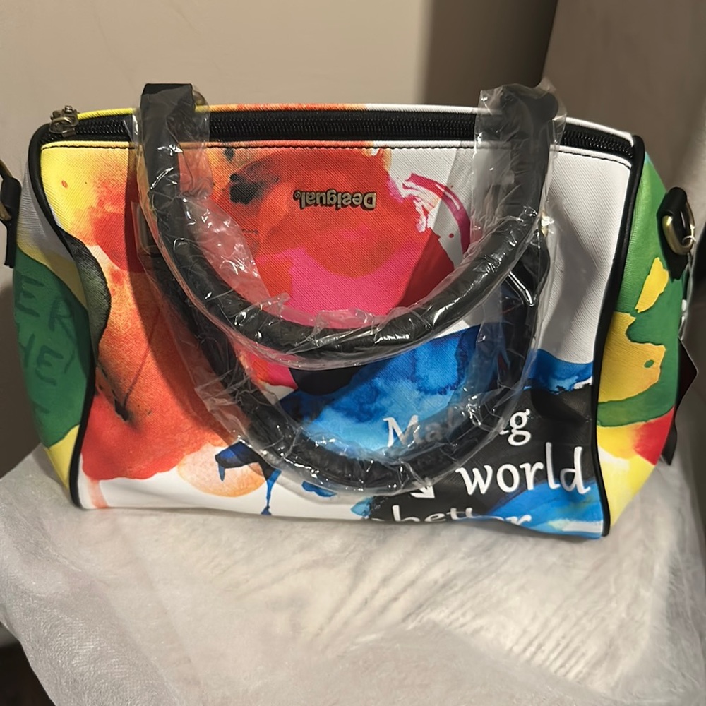 NWT - Desigual Lg multi colored handbag with over the shoulder strap included